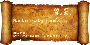 Martiniczky Renáta névjegykártya